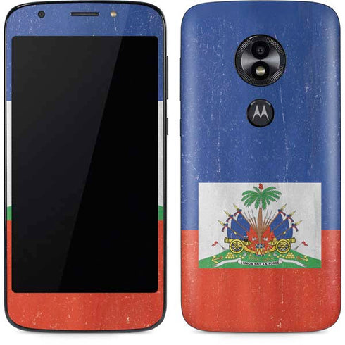 Haiti Flag Distressed Moto E5 Play Skin